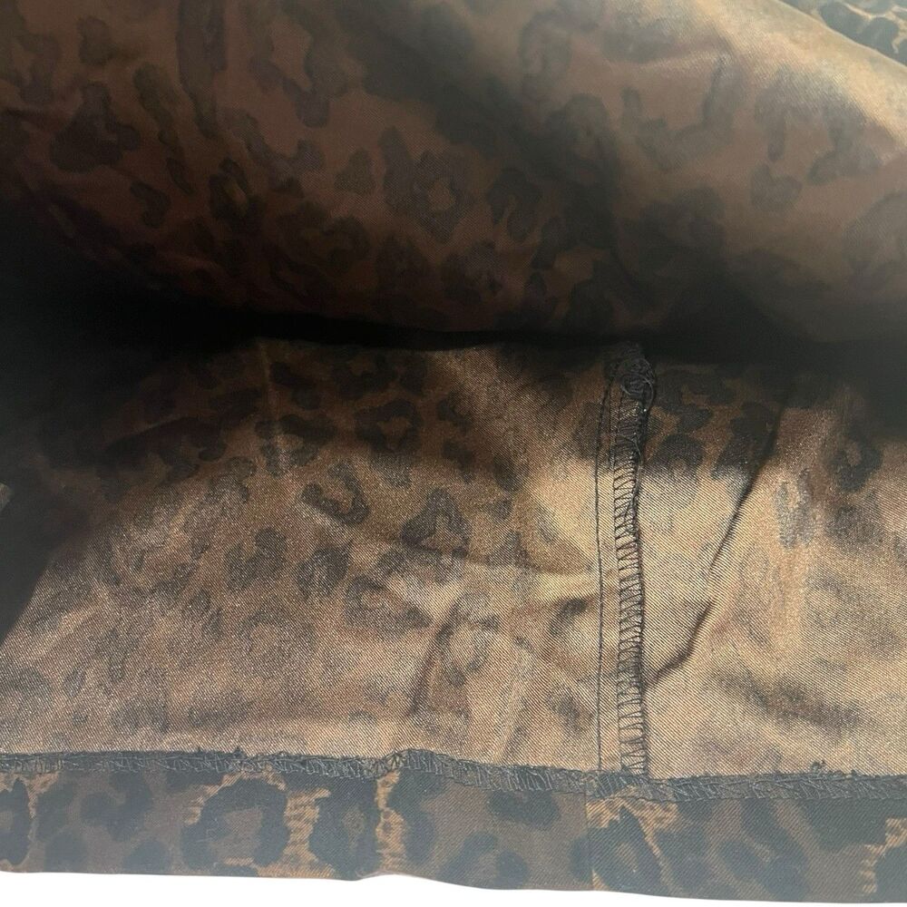 Leopard Print Mini Skirt Size 9/10 Low Rise Y2K Festival Style Vintage Animal - Picture 10 of 12